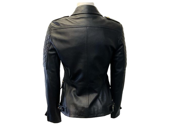 Burberry Brit Remington Steppjacke aus schwarzem Leder - Ansicht 3
