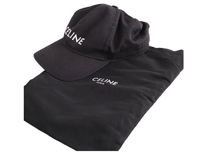 Céline Black Cotton Cap - view 7