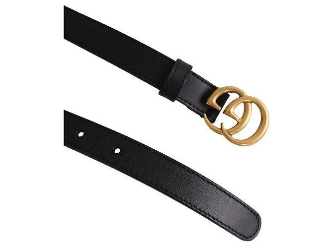 Gucci Schwarzer GG Marmont Gürtel - Ansicht 2