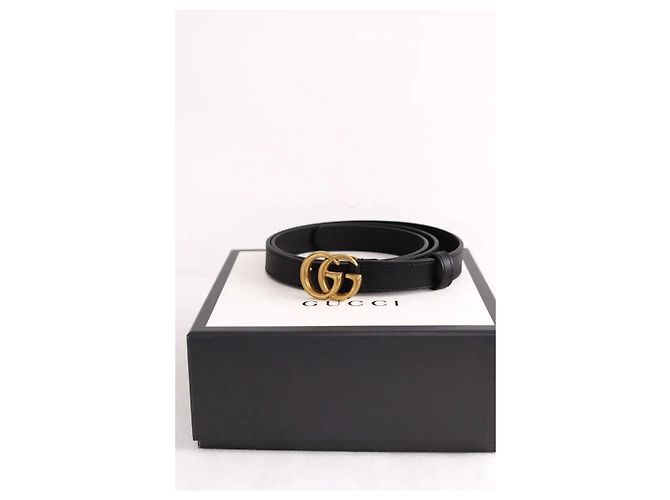 Gucci Schwarzer GG Marmont Gürtel - Ansicht 5