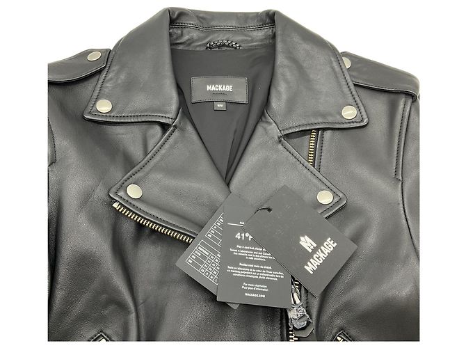 Giacca Moto Baya in Pelle Nera Mackage Nero - vista 4
