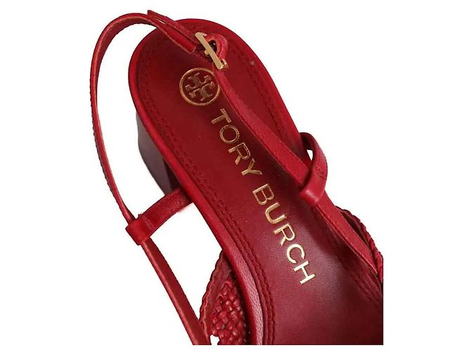 Tacchi Tory Burch in pelle rossa Rosso - vista 4