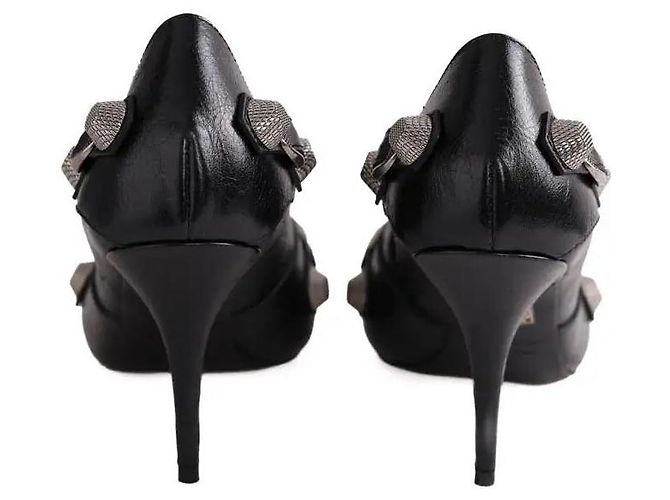 Tacchi Balenciaga Cagole in pelle nera Nero - vista 2