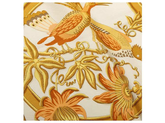 Hermès Caraibes Seidentuch Weiß 90 Scarves - Ansicht 6