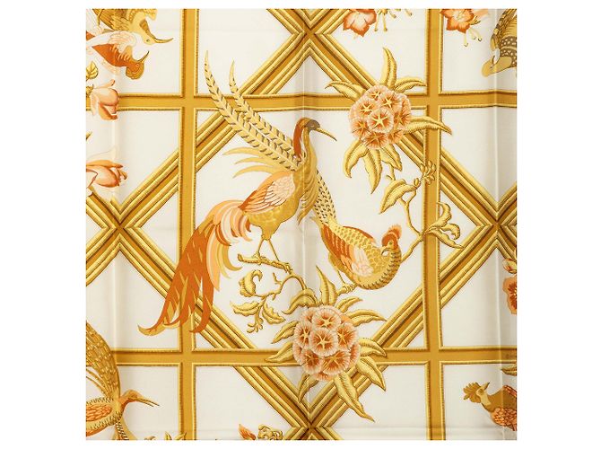 Hermès Caraibes Seidentuch Weiß 90 Scarves - Ansicht 8