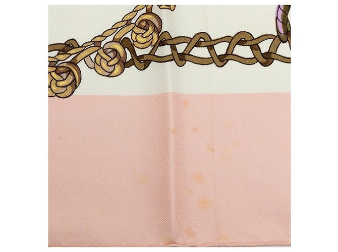 Foulard di seta Hermès Le Timbalier Rosa 90 Scarves - vista 4