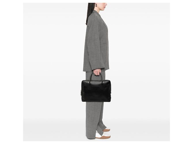 Sac business Prada Saffiano noir - vue 6