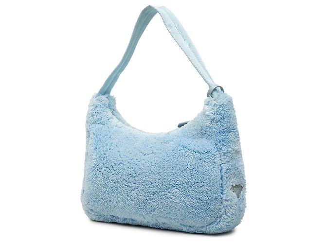 Re-Edition Borsa a spalla Prada Mini Terry Re Edition 2000 Blu - vista 2