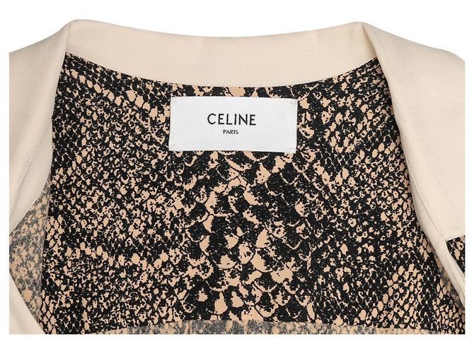 Céline Celine Herbst/Winter 2020 Kleid mit Schlangenprint Beige & Schwarz Größe US S - Ansicht 4