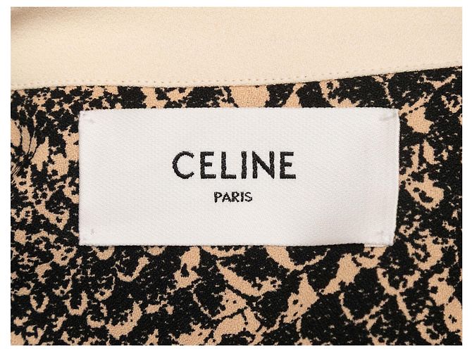 Céline Celine Herbst/Winter 2020 Kleid mit Schlangenprint Beige & Schwarz Größe US S - Ansicht 5