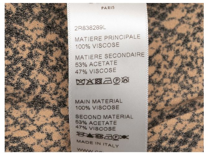 Céline Celine Herbst/Winter 2020 Kleid mit Schlangenprint Beige & Schwarz Größe US S - Ansicht 6