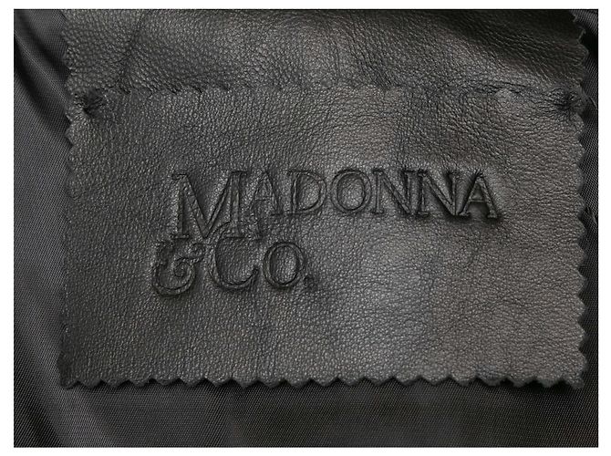 Autre Marque Madonna & Co Patchwork-Jacke aus Leder & Baumwolle Schwarz & Beige Größe US M - Ansicht 5