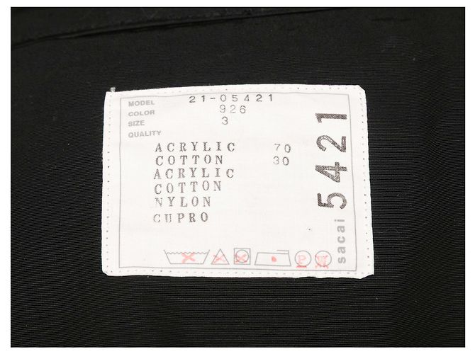Sacai Tweed Kapuzenjacke Schwarz & Multicolor Designer Größe 3 - Ansicht 5
