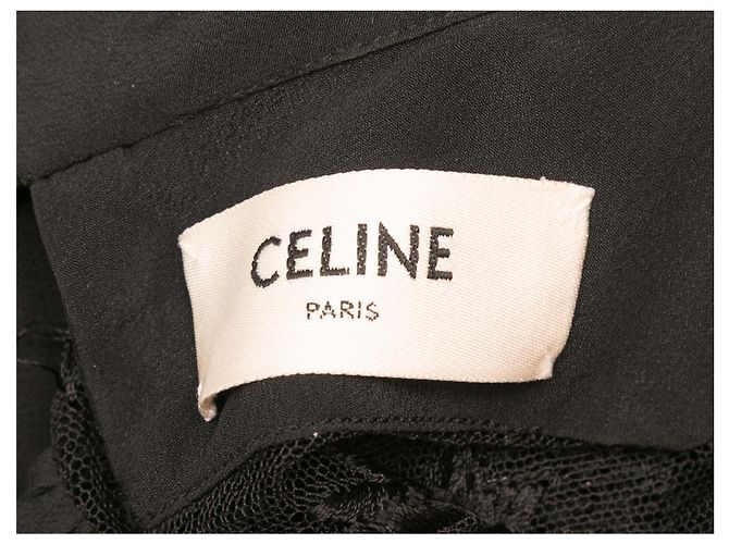 Céline Celine Langarmbluse mit Verzierungen in Schwarz Größe FR 42 - Ansicht 4