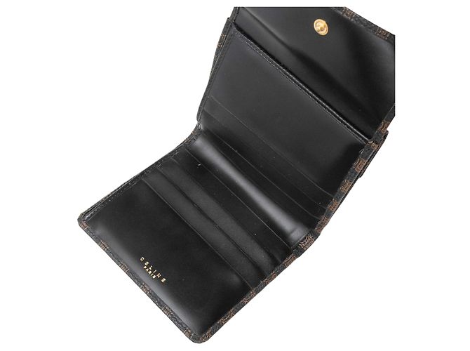 Autre Marque Vintage Black & White Celine Macadam Folding Wallet Brown - view 3