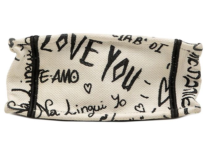 Autre Marque Dior DiorAmour Book Tote Vertical aus bestickter Canvas Graffiti Weiß - Ansicht 3