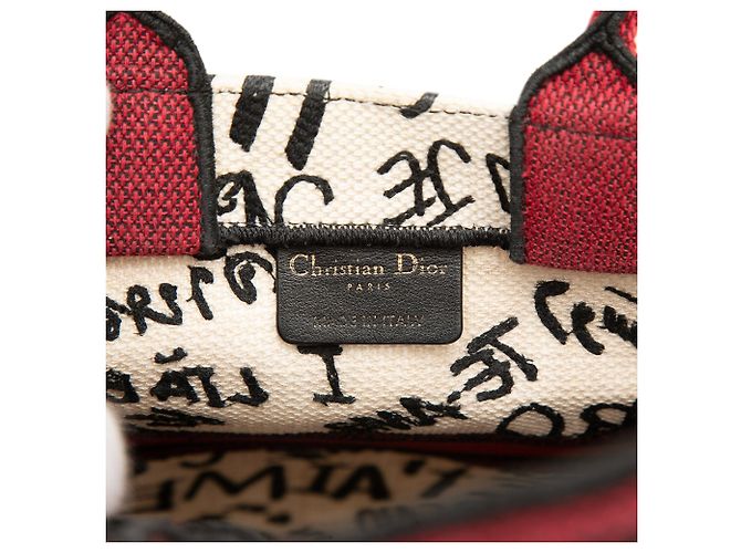 Autre Marque Dior DiorAmour Book Tote Vertical aus bestickter Canvas Graffiti Weiß - Ansicht 5