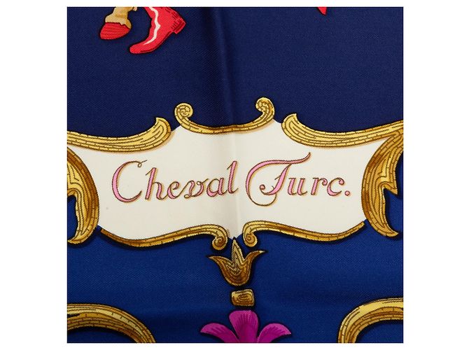 Foulard di seta Hermès Cheval Turc Blu 90 Scarves - vista 5