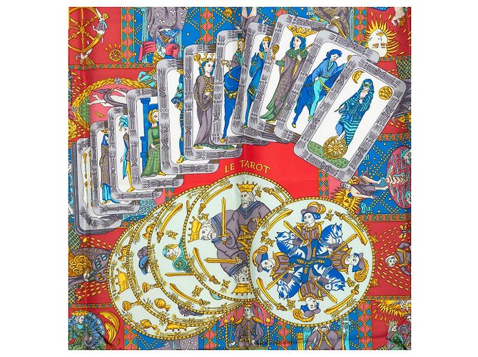Hermès Le Tarot Seidentuch Blau 90 Scarves - Ansicht 2