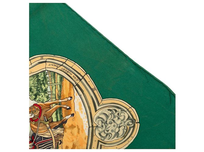 Foulard di seta Hermès Voltaire Sanssoucy Verde 90 Scarves - vista 8