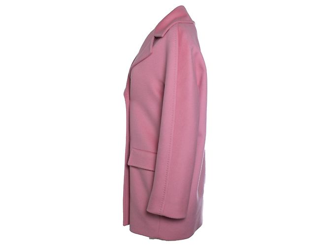 Max Mara, Oversized Wollmantel, zweireihig, Rosa Pink - Ansicht 4