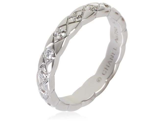 Anillo Chanel Mini Modelo Coco Crush en Oro Blanco y Diamantes - vista 2