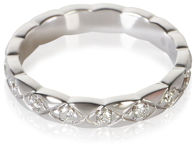 Anillo Chanel Mini Modelo Coco Crush en Oro Blanco y Diamantes - vista 3