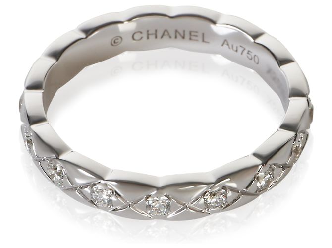 Anillo Chanel Mini Modelo Coco Crush en Oro Blanco y Diamantes - vista 4