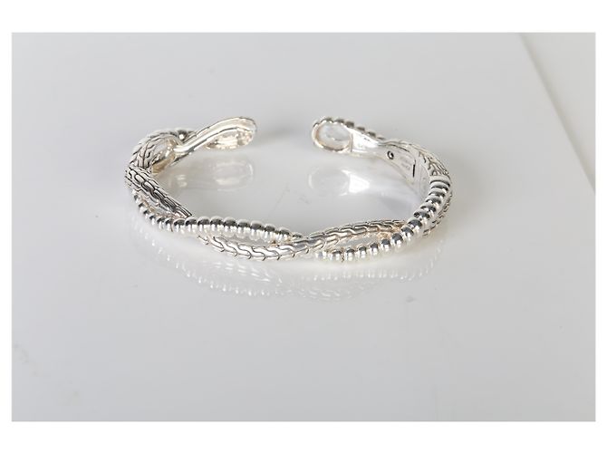 Autre Marque Bracciale rigido a cerniera intrecciato in argento sterling John Hardy - vista 4