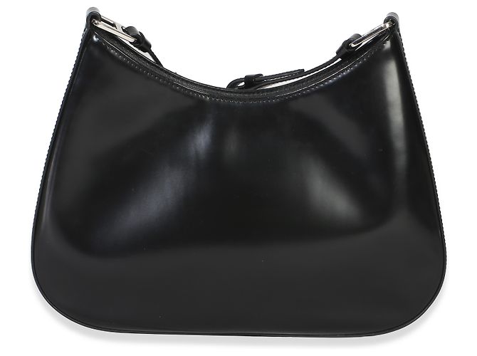 Borsa a spalla Cleo Large Prada in pelle Spazzolato nera Nero - vista 2