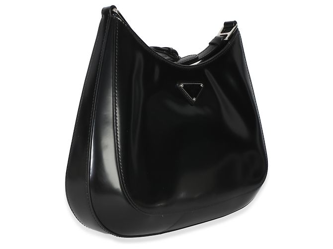 Borsa a spalla Cleo Large Prada in pelle Spazzolato nera Nero - vista 4
