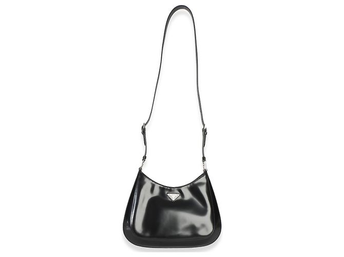 Borsa a spalla Cleo Large Prada in pelle Spazzolato nera Nero - vista 5