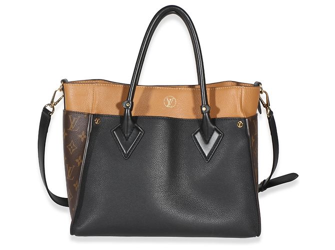 Louis Vuitton Black Monogram Canvas On My Side MM Negro - vista 2