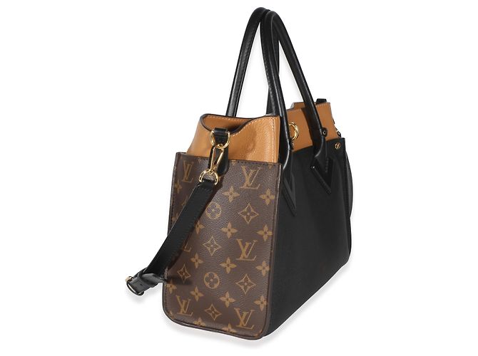 Louis Vuitton Black Monogram Canvas On My Side MM Negro - vista 4