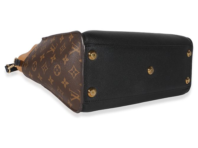Louis Vuitton Black Monogram Canvas On My Side MM Negro - vista 7