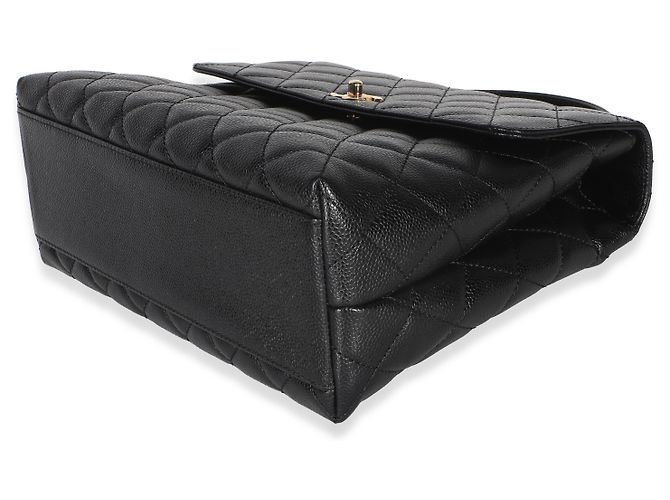 Gabrielle Borsa Chanel Vintage 24k Black Quilted Caviar Kelly Top Handle Bag Nero - vista 6