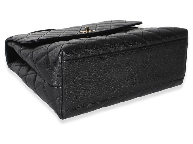 Gabrielle Borsa Chanel Vintage 24k Black Quilted Caviar Kelly Top Handle Bag Nero - vista 7
