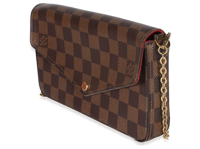 Louis Vuitton Damier Ebene Canvas Felicie Pochette Marrone - vista 4
