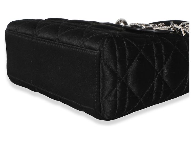 Mini Lady Dior in raso nero Cannage con cristalli Swarovski Christian Dior - vista 6