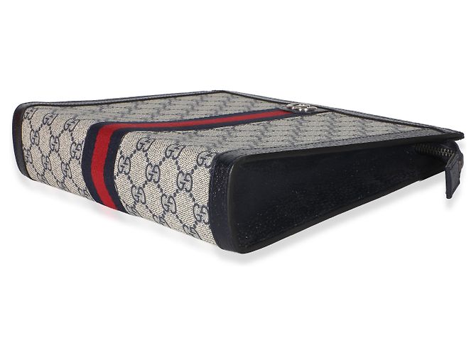 Pouch Ophidia Large in tela GG Supreme blu navy Gucci - vista 6