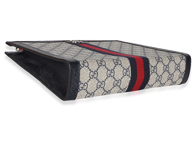 Pouch Ophidia Large in tela GG Supreme blu navy Gucci - vista 7