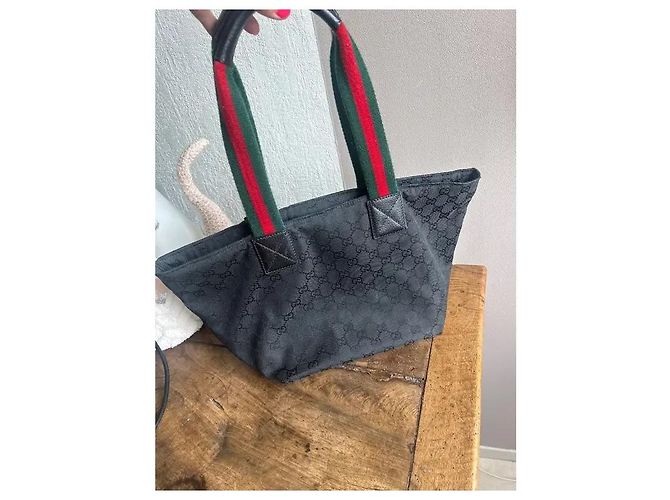 Gucci Borsa Shopper GG Supreme Tela Nera Nero - vista 2