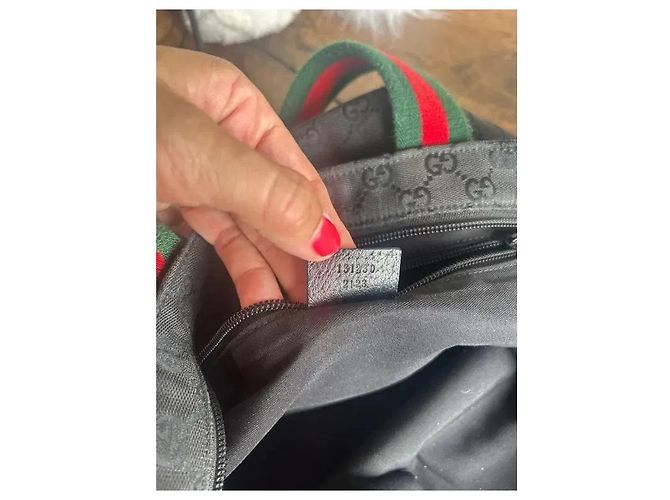 Gucci Borsa Shopper GG Supreme Tela Nera Nero - vista 7