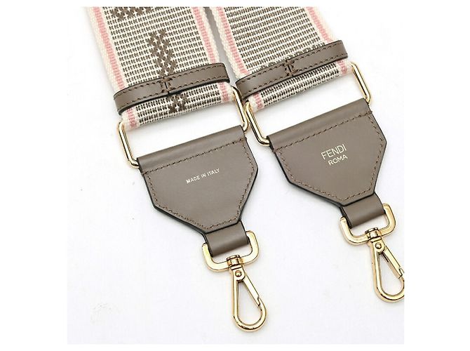 Fendi Strap You Shoulder in Pink and White Canvas/Leather - view 5