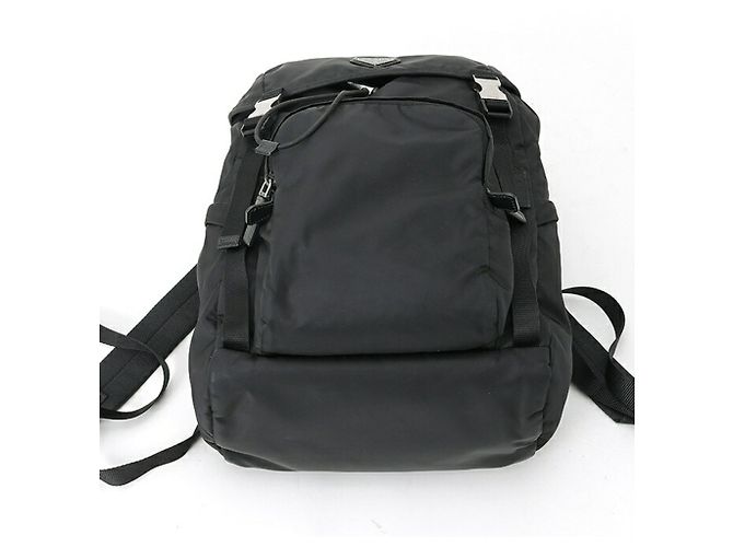 Mochila Prada em couro Saffiano e Re-Nylon Preto - vista 4