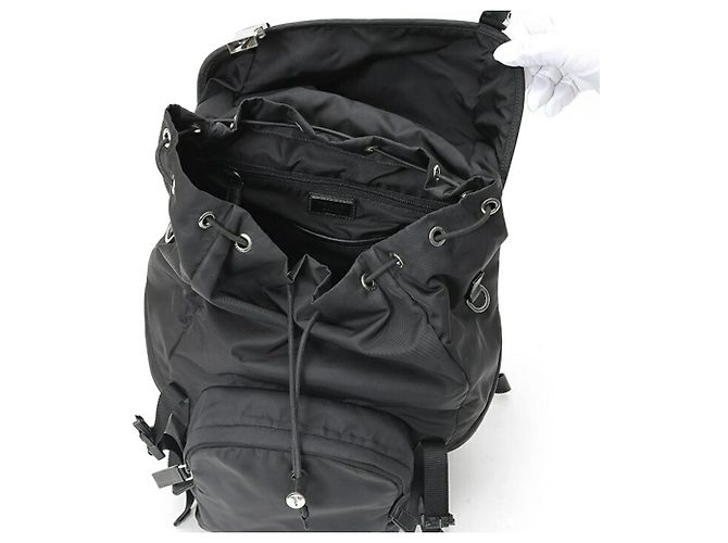Mochila Prada em couro Saffiano e Re-Nylon Preto - vista 6