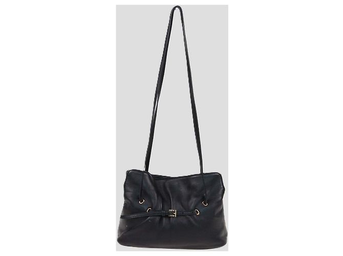 Bolsa de ombro pequena Dada Prada em couro preto - vista 3
