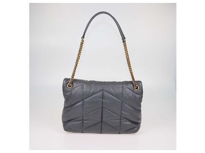 Autre Marque Borsa a tracolla Loulou Medium in pelle matelassé grigia Saint Laurent Grigio - vista 3