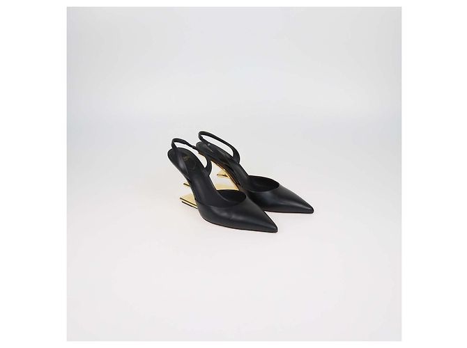 Fendi First Slingback-Pumps aus schwarzem Leder - Ansicht 2