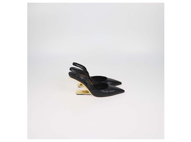 Fendi First Slingback-Pumps aus schwarzem Leder - Ansicht 3